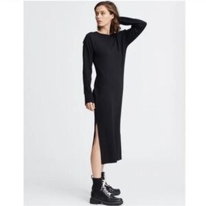 rag & bone Black Long-Sleeve Towne Midi Dress